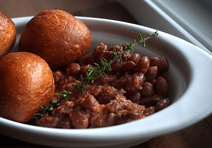 Haricot et beignets